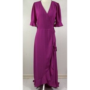Lulus Wild Winds Magenta High Low Wrap Dress Size Small Fairycore Whimsical
